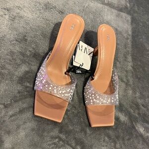 ZARA PEARL RHINESTONE HEELS